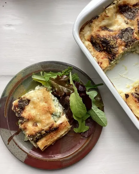 Rachel Roddy's Dish for Lasagna with Courgette and Cheese Medley